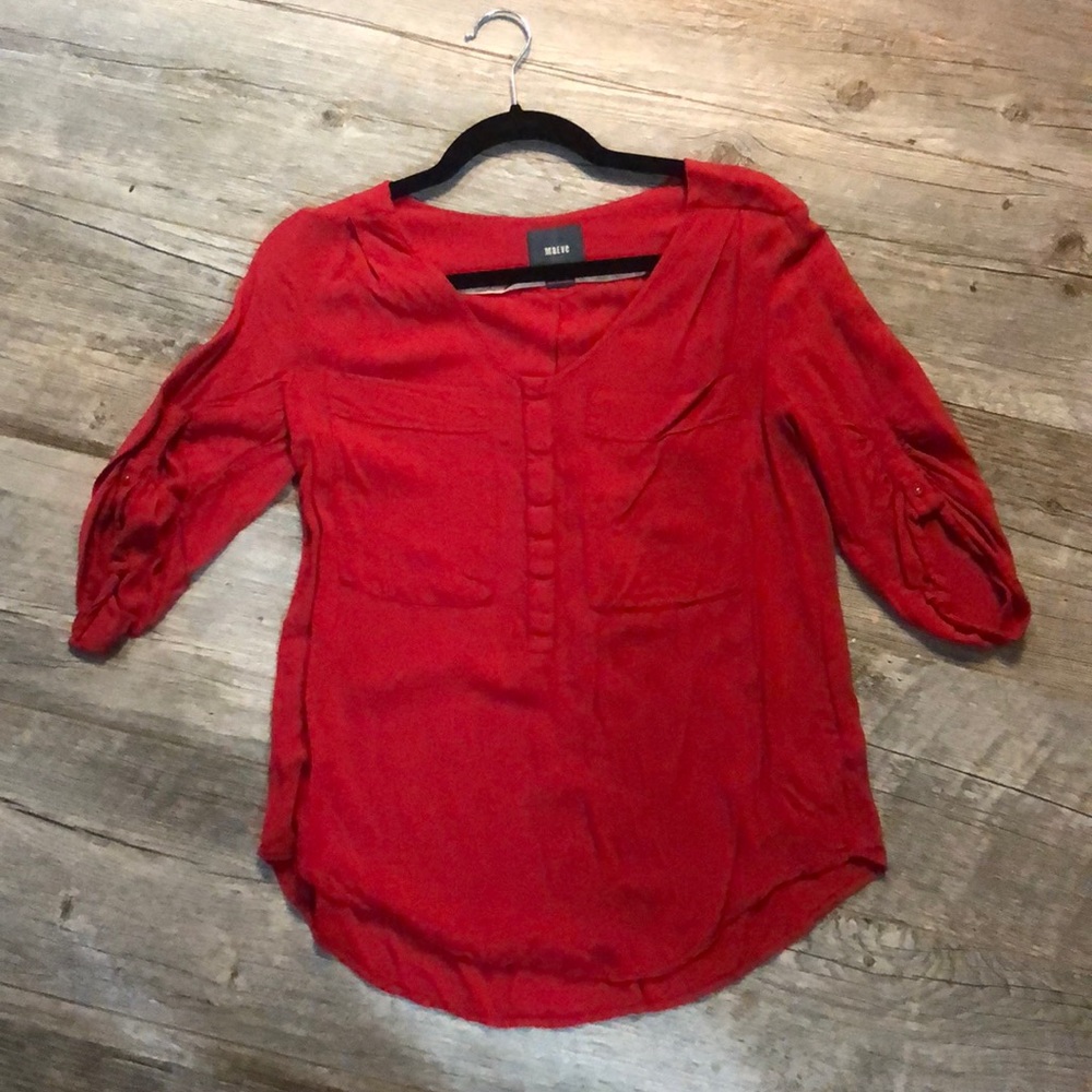 Maeve half button blouse